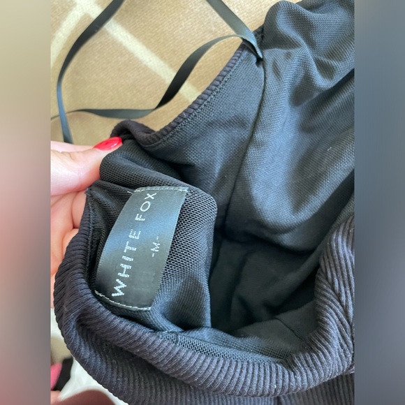 White Fox Black Bodycon Halter Dress - Picture 4 of 4